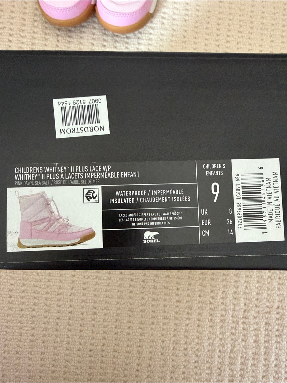 New in box — SOREL Kids Whitney II Plus Waterproof Snow Boots - Picture 3 of 6